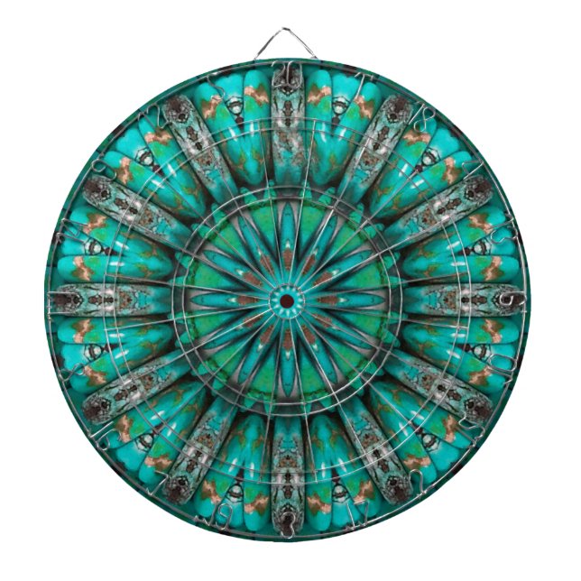 Turquoise Art 1 Dart Board (Front)