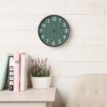 Turquoise Art Deco Clock<br><div class="desc">This wall clock has an art deco design of diamonds and half-diamonds in gold on a field of turquoise. Like this design but want different colours? Message me.</div>