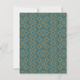 Turquoise Art Deco Thank You Card