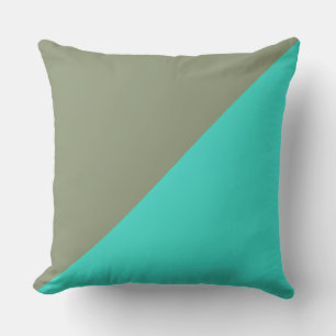 Turquoise & Artichoke Solid Colour Background Cushion