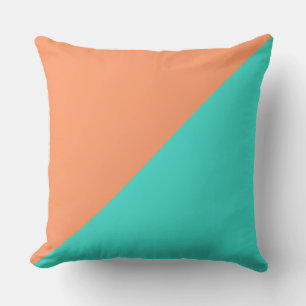 Turquoise & Atomic tangerine Solid Colour Cushion