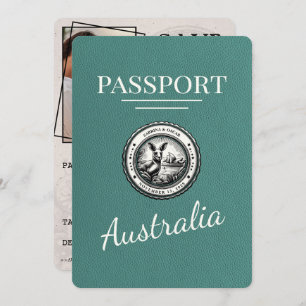 Turquoise Australia Passport Save The Date