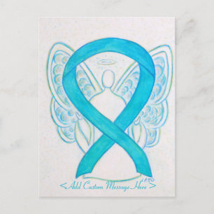 Turquoise Awareness Ribbon Custom Angel Postcard