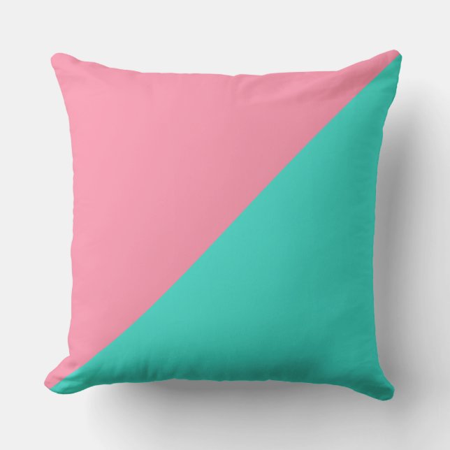 Turquoise & Baker-Miller pink Solid Colour Cushion (Front)