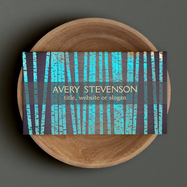 Turquoise Bamboo Natural and Holistic Health Wood Business Card (Creator Uploaded)
