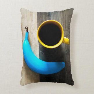 Turquoise Banana and Yellow Coffee Mug – Pop Art Decorative Cushion