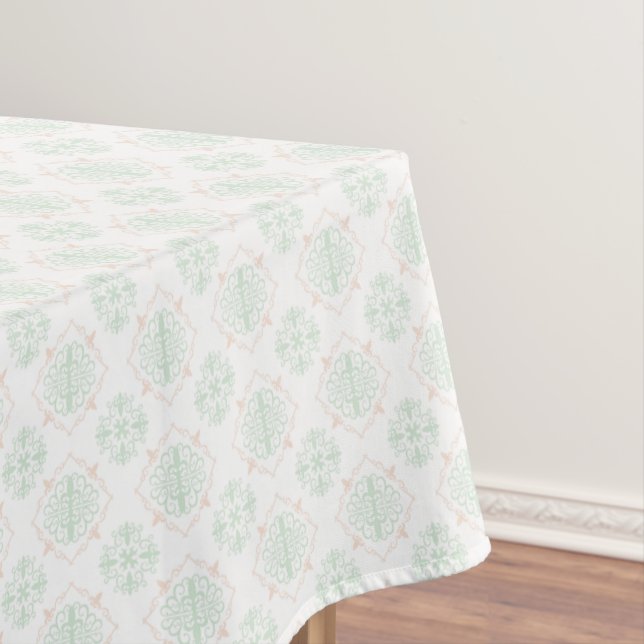 Turquoise Baroque Royal Damask Tablecloth (In Situ)