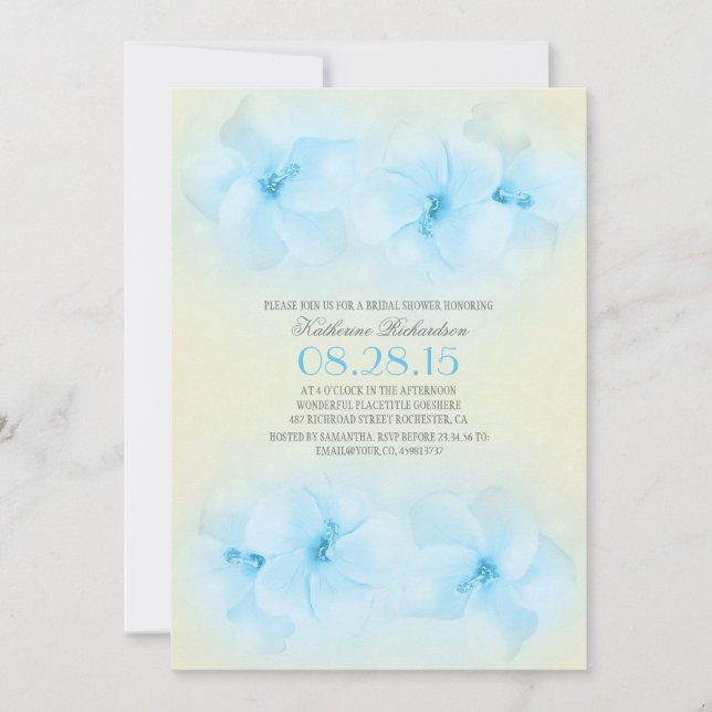 turquoise beach bridal shower invitation (Front)