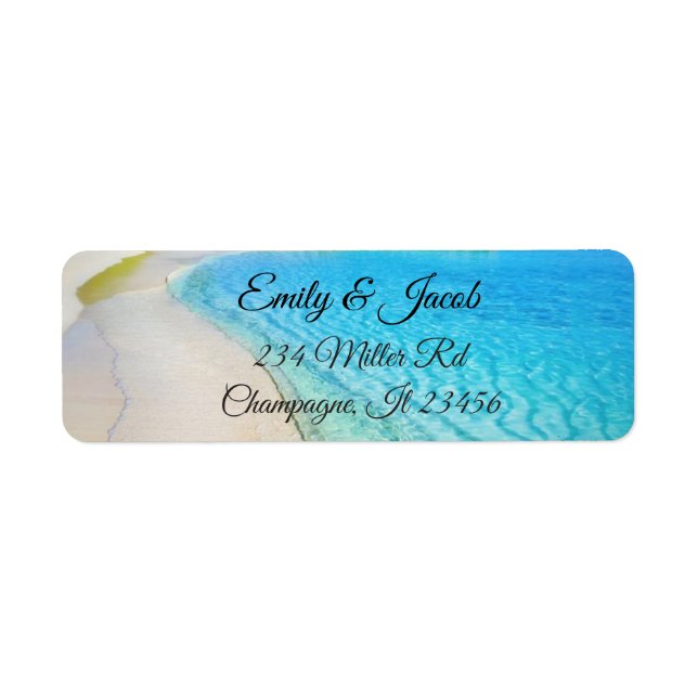 Turquoise Beach Return Address Labels (Front)