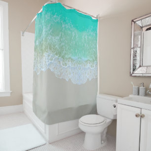 Turquoise Beach Wave Shower Curtain