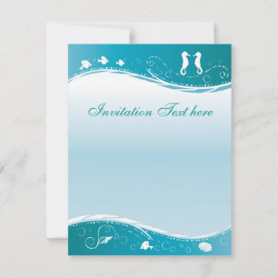 Turquoise Beach Wedding Invitation