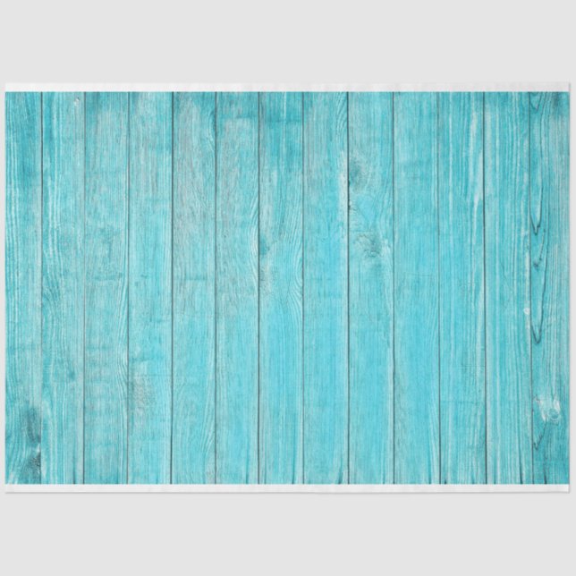 Turquoise Beach Wood  Decoupage Tissue Paper (Front)