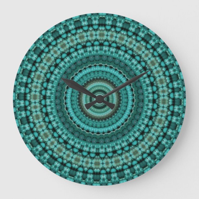 Turquoise Beads Large Clock (Front)