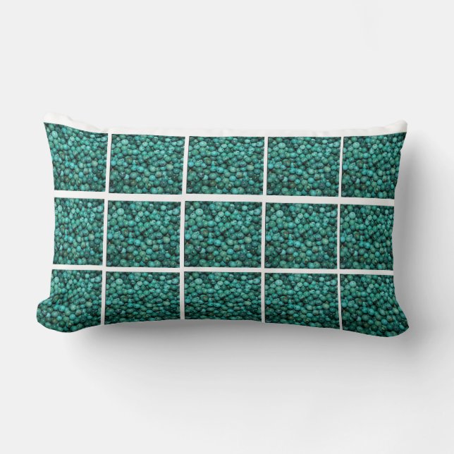 Turquoise Beads Lumbar Cushion (Front)