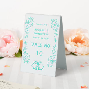 Turquoise Bells Scrollwork Design Wedding