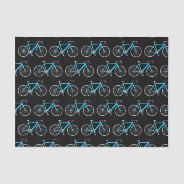 Turquoise Bicycle on Black Tissue Paper (Front)