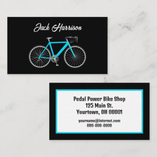 Turquoise Bike On Black Business Card