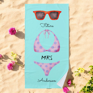 Turquoise Bikini Sunglasses Future Mrs Beach Towel