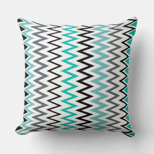 Turquoise, black and white  cushion