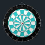Turquoise Black And White Dartboard<br><div class="desc">Turquoise Black And White Dart Board</div>
