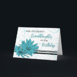Turquoise Black Flowers Granddaughter Birthday Card<br><div class="desc">Pretty and thoughtful greeting card for granddaughter's birthday with modern black and turquoise blue flowers and hand lettered style text.</div>