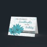 Turquoise Black Flowers Granddaughter Birthday Card<br><div class="desc">Pretty and thoughtful greeting card for granddaughter's birthday with modern black and turquoise blue flowers and hand lettered style text.</div>