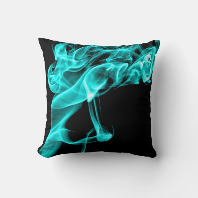 Turquoise Black Modern Design Pillow Cushion (Front)