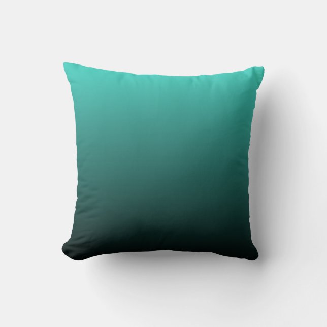 Turquoise Black Ombre Cushion (Front)