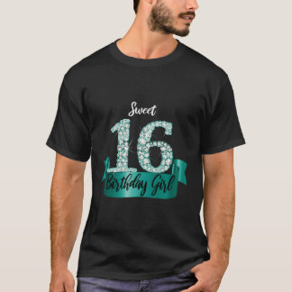 Turquoise Black Sweet 16 Style I 16Th T-Shirt