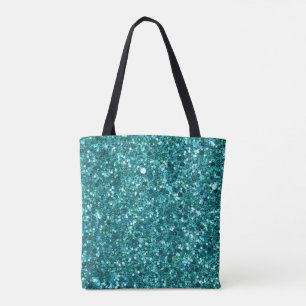 Turquoise Bling, sparkle and glitter Tote Bag