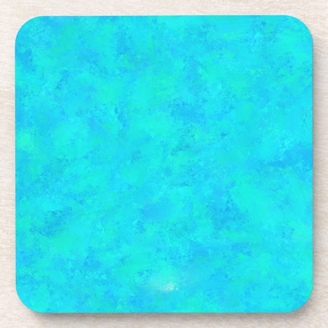 Turquoise Blue Abstract Pattern Coaster (Front)
