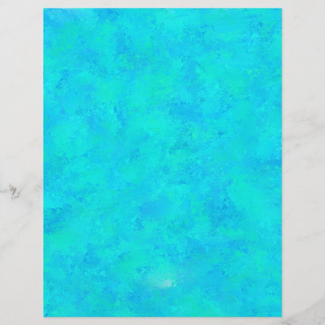 Turquoise Blue Abstract Pattern Custom Letterhead (Front)