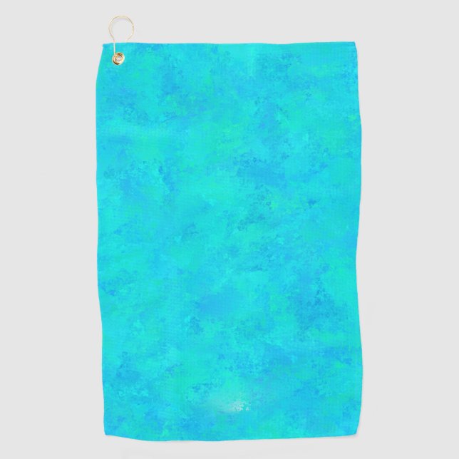 Turquoise Blue Abstract Pattern Golf Towel (Front)