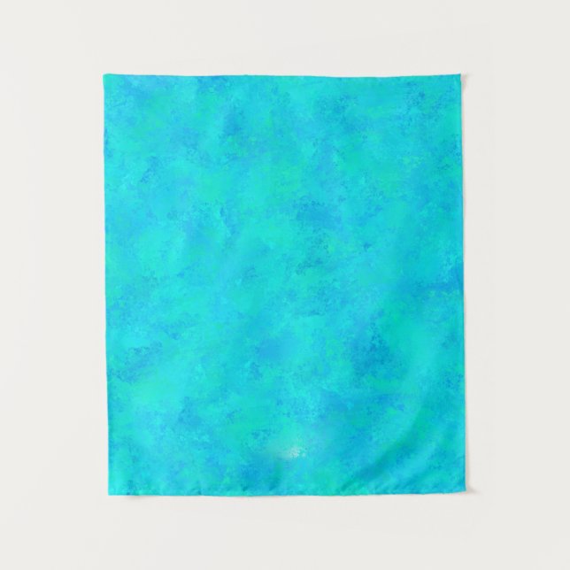 Turquoise Blue Abstract Pattern Tapestry (Front)