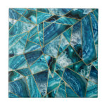 Turquoise Blue Agate Black Gold Geometric Triangle Tile<br><div class="desc">This modern and chic teal, turquoise, navy blue, and white agate geode stone triangles outlined in faux printed gold is perfect for the trendy and stylish individual. Its contemporary and classy design is great for many gifts and occasions. Enjoy this abstract and fashionable print for your next purchase!</div>