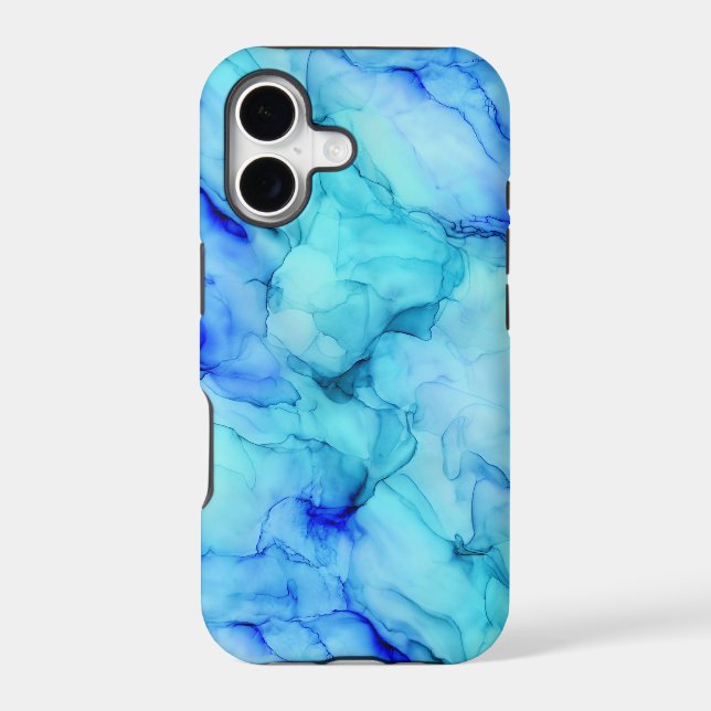 Turquoise Blue Alcohol Ink Marble (Back)
