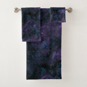 Turquoise blue and amethyst Stone Bath Towel Set