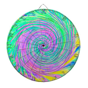Turquoise Blue and Purple Abstract Swirl Dartboard