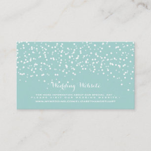 Turquoise Blue and White Wedding Confetti Pattern Enclosure Card