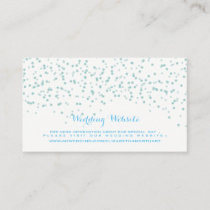 Turquoise Blue and White Wedding Confetti Pattern Enclosure Card