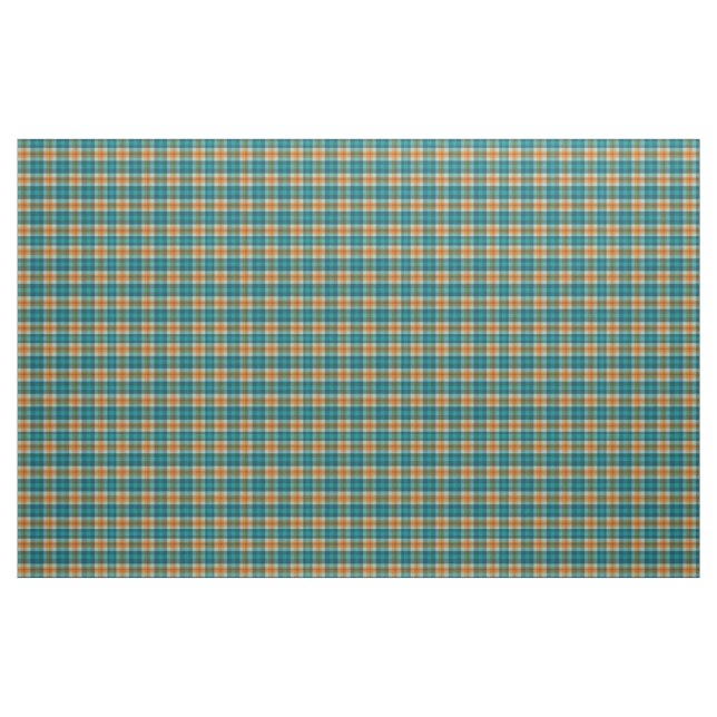 Turquoise Blue and Yellow Gold Tartan Plaid Fabric (Fat Quarter)