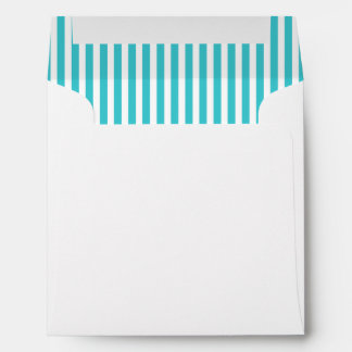 Turquoise Blue Aqua Stripe Lined Envelope