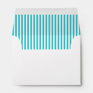 Turquoise Blue Aqua Stripe Lined Envelopes
