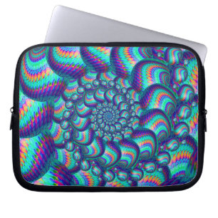 Turquoise Blue Balls Fractal Pattern Laptop Sleeve