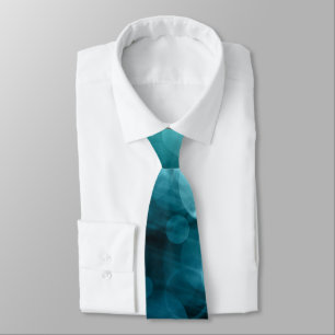 Turquoise Blue Bokeh Pattern Men's Tie