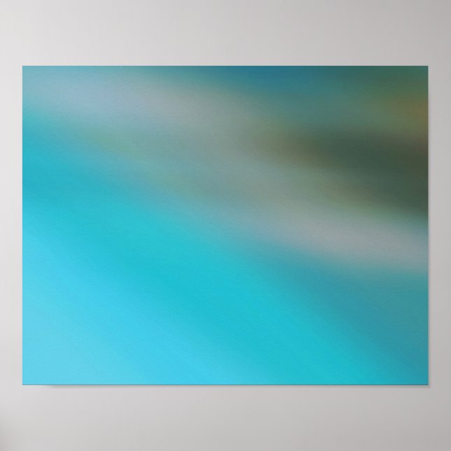Turquoise Blue & Brown #1 Modern Abstract Poster (Front)