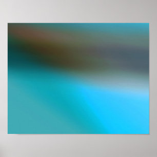Turquoise Blue Brown and Grey #2 Modern Abstract Poster