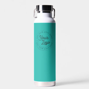 Turquoise Blue Business Logo Custom Blank Water Bottle