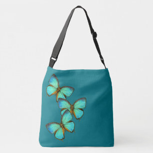 Turquoise Blue Butterflies Wildlife Tote Bag