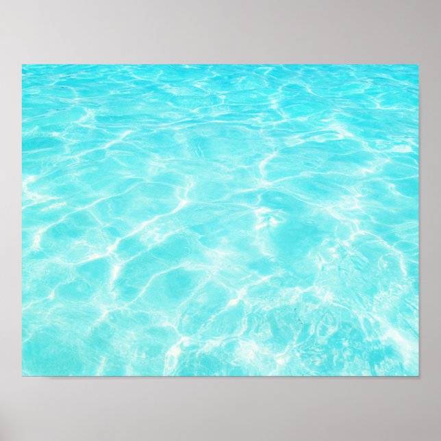 Turquoise Blue Carribean Ocean Water Beach Poster (Front)